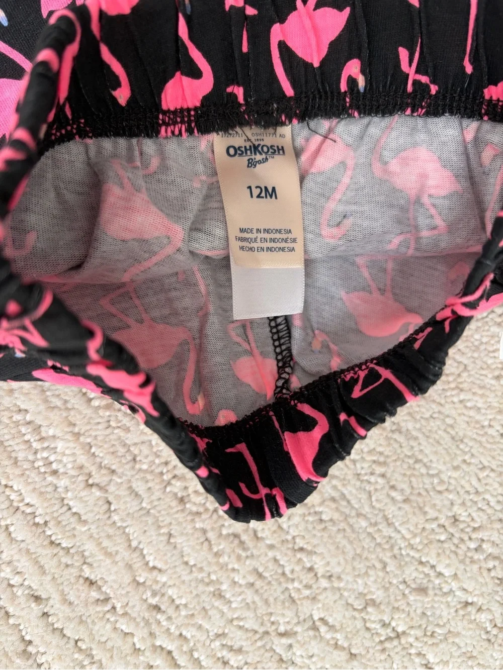OshKosh B'gosh Pink Flamingo Swim Bottoms - Black & Hot Pink